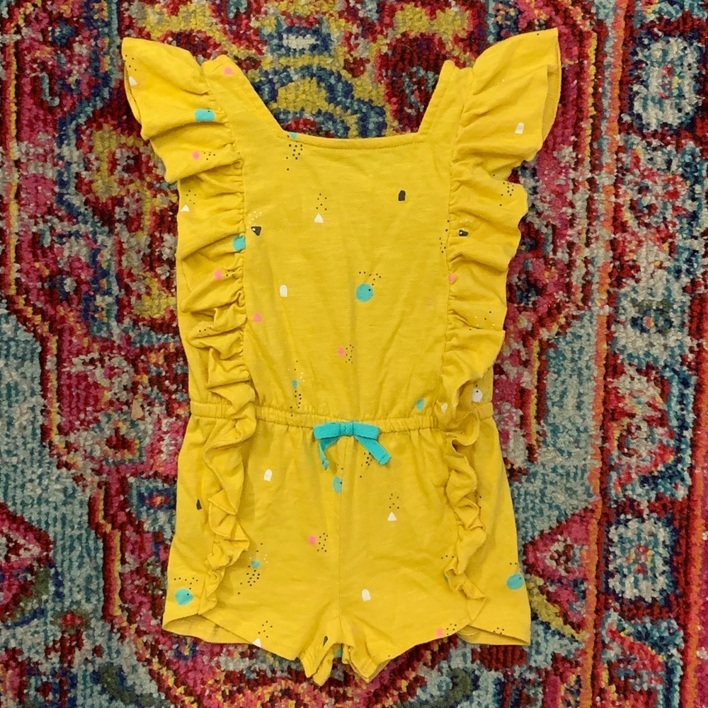 2T Cat & Jack Yellow Ruffle Romper